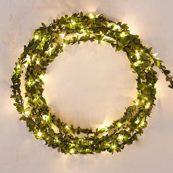 

strings 2/3/5/10m leaf garland battery operate copper led fairy string lights for christmas wedding decoration party event