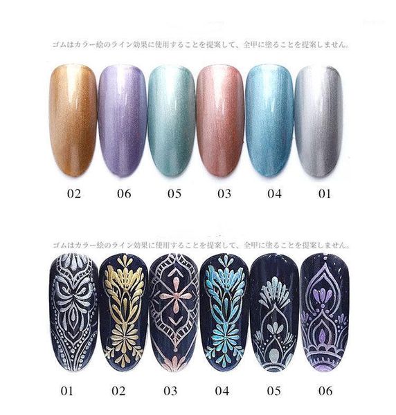 

2021 metal nail cobweb gel gold silver creative wire drawing spider point to line painting lacquer varnish1, Red;pink