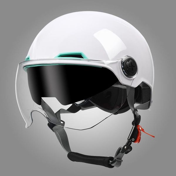 

helmet with double lens for motorcycle moto scooter motorbike bicyle open face summer retro half helmets casco