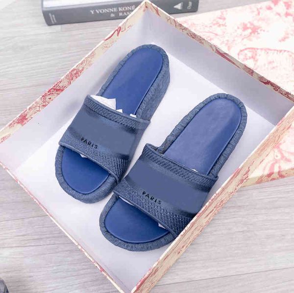

thick women heightening soled slipper sandal flip flops striped beach causal with box large size quality, Black
