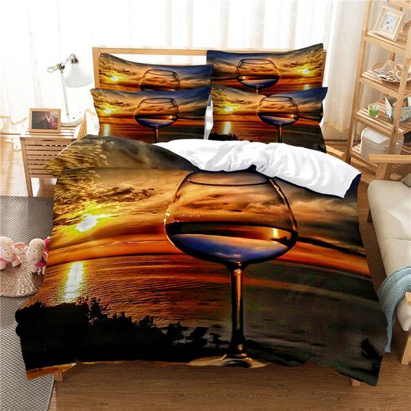 

bedding sets 3d wine glass set  duvet cover bed cotton bedroom
