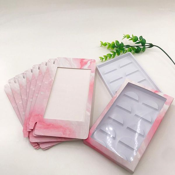 

5pairs lash box blank packaging come with white tray1