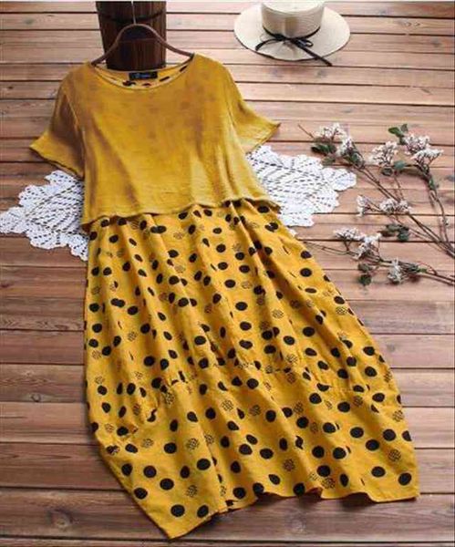 

summer fashion polka dot two women dresses piece short sleeve loose, Black;gray