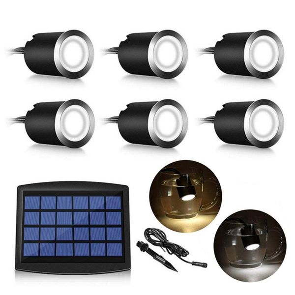 

lawn lamps led solar deck lights ip65 waterproof underground lamp powered ground disk for garden pathway stair courtyard black