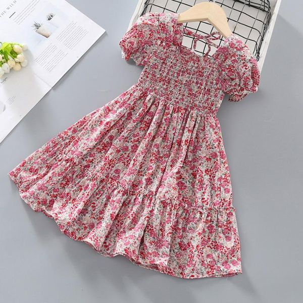 

girl's dresses baby girls dress floral pattern party for ruffles children casual style children's clothing, Red;yellow