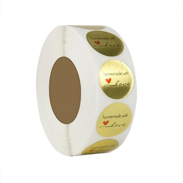 

gift wrap 100pcs golden ground round shape homemade with love scrapbooking stationery favors labels mailing supplies sticker for package