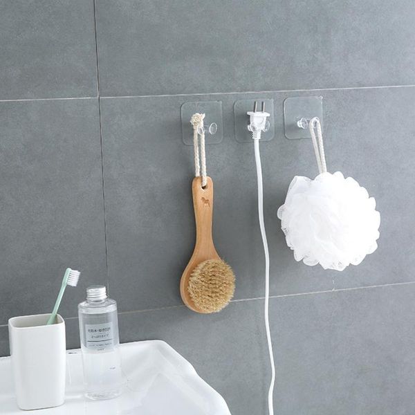 

1pc transparent hook strong suction for home sticky wall kitchen bathroom multi-purpose lb88 hooks & rails