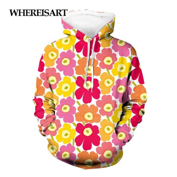 

women's hoodies & sweatshirts whereisart fashion trend women long colorful poppy floral printing lady warm hooded female pullover, Black