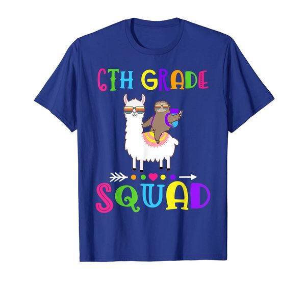 

team 6th grade squad teacher t-shirt 1st day of school, White;black