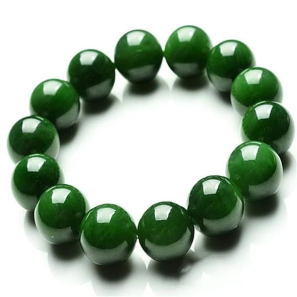 

chinese natural 8~14mm green round jade beads stretchy bangle bracelet party favor