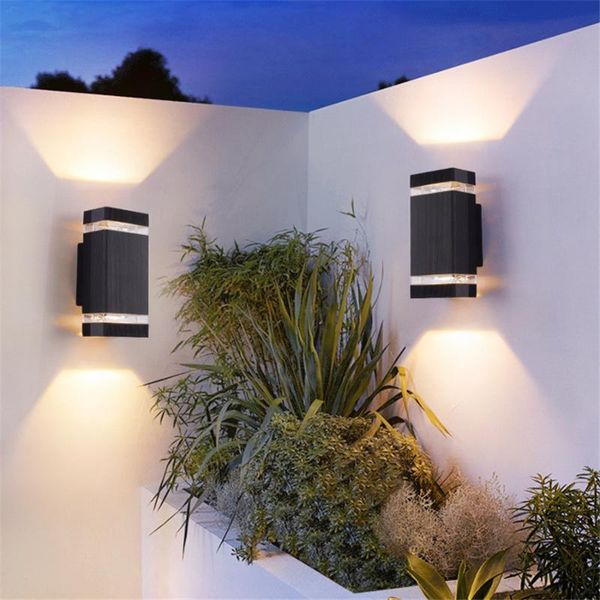 

outdoor wall lamps gu10 led lamp up down black body aisle corridor balcony light waterproof courtyard fence exterior porch
