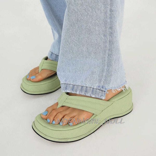 

slippers open toe summer beach platform women flip flops slides faux suede soft sole chunky sandals 2021 shoes, Black