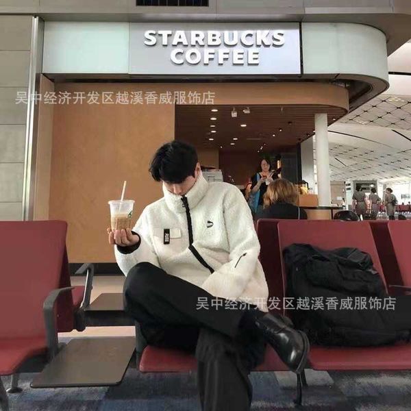 

autumn and winter guochao products biao size lamb wool et fuya same style cashmere couple, Black