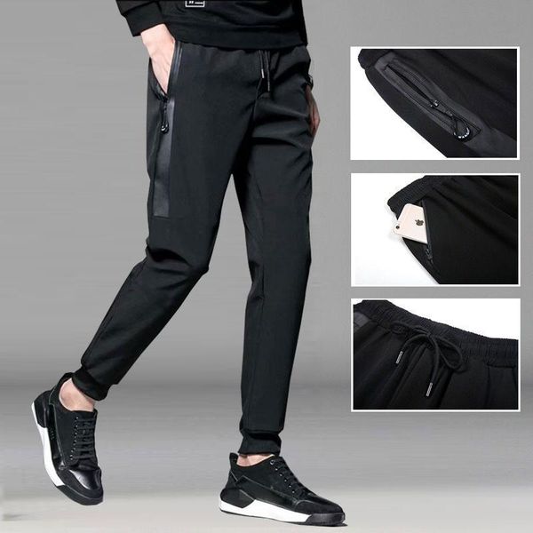 

mens jogger autumn pencil harem pants men camouflage casual loose comfortable trousers plus size sweatpants men's, Black