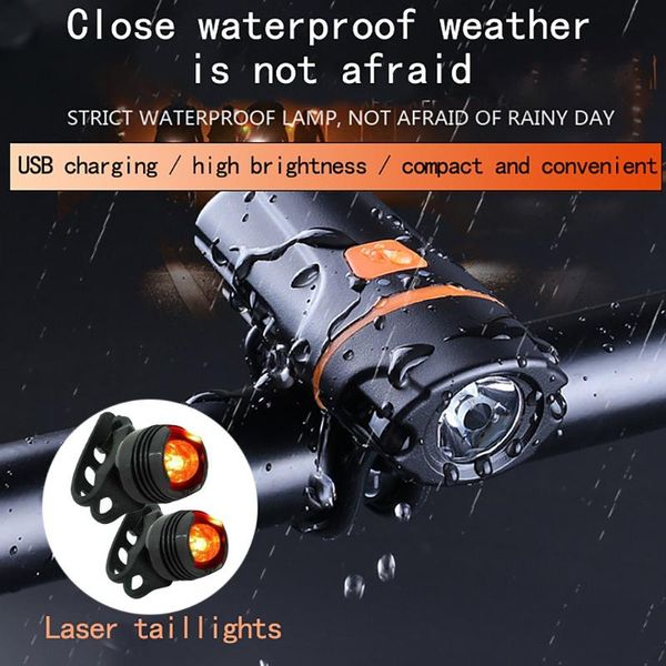 

fashion headlight bike bright 1200 lumens usb rechargeable bicycle front back lights set lamp cycling