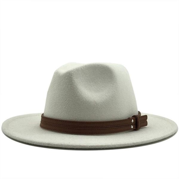 

wide brim hats autumn winter women's cap for men fedoras black vintage round bowler hat sun felt jazz european american fashion 2021, Blue;gray