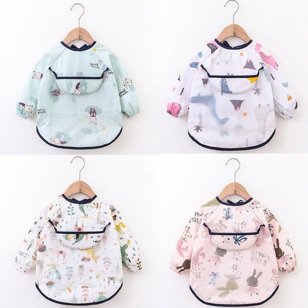 

bibs & burp cloths wecute infant eating children drawing long sleeve apron baby bandana cute cartoon waterproof self feeding bib
