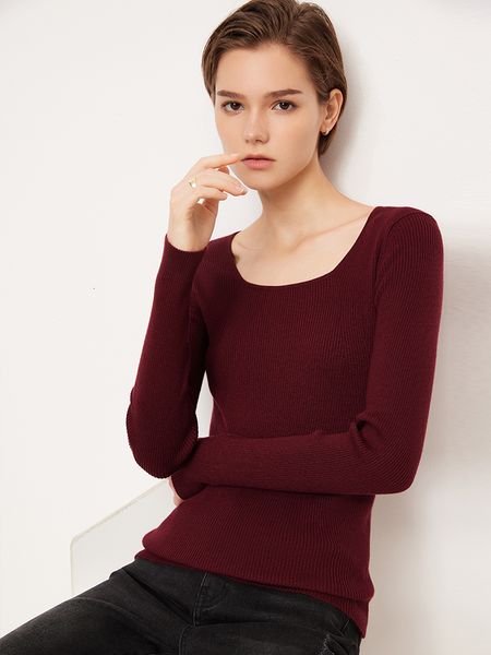 

women's sweaters minimalismo camisola feminina moda gola quadrada inverno malha s senhora do escritÃ³rio magro manga cheia pulÃ´ver femin, White;black