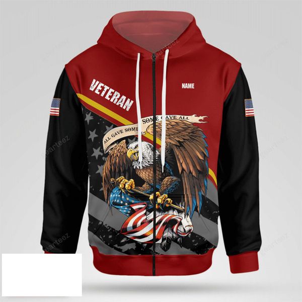 

eagle pattern men's 3d printing hoodie drawstring round neck american sweatshirt autumn and winter, Black