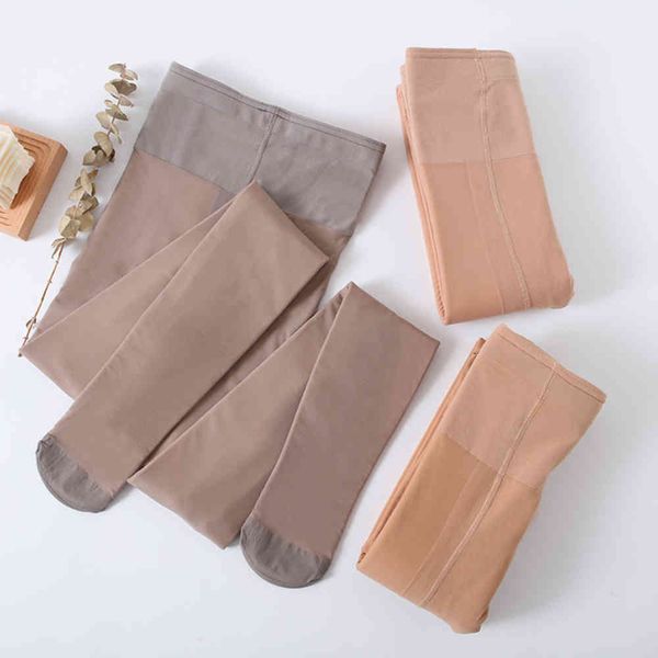 

leggings bare leg autumn winter plush thickened pantyhose warm color, Black