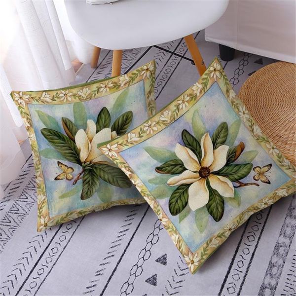 

cushion/decorative pillow fuwatacchi blooming flower cushion cover linen floral throw pillowcases for home sofa car decorative 45x45cm