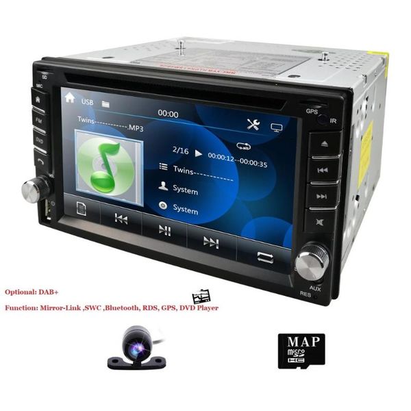 

player 6.2 inch 2din universal car dvd stereo audio head unit wince multimedia rds dab swc bt map camera sd mirror link cam