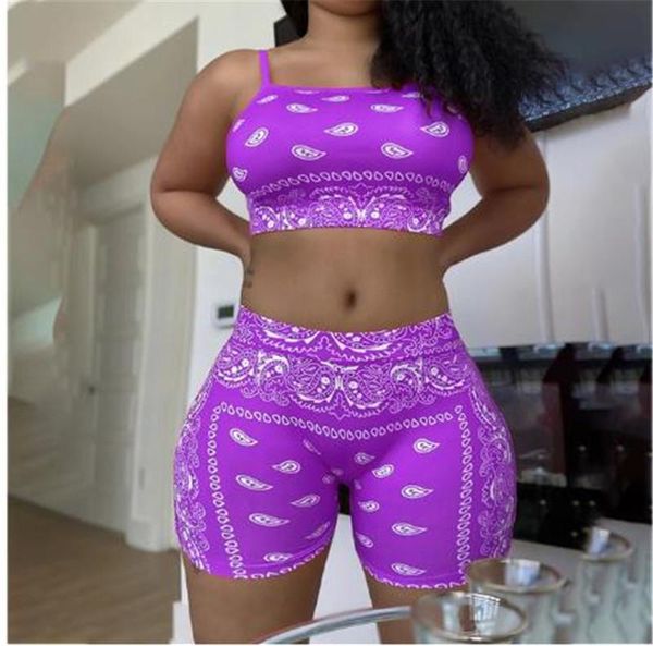 

women's tracksuits women 2pcs pants suit, printed sling low chest crop , short high waist pants, summer home wear set, Gray