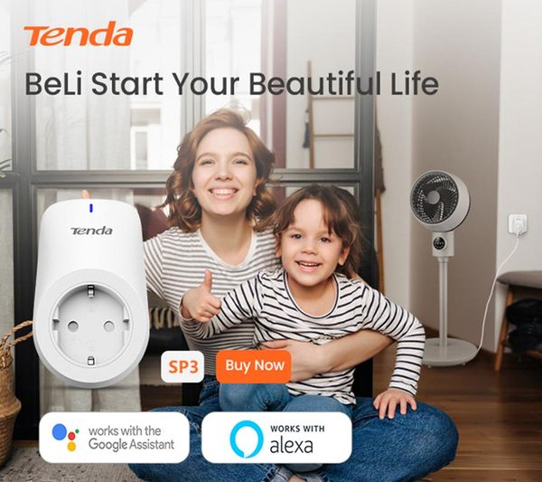 

smart power plugs tenda home plug wifi socket eu monitor timing function app control works with alexa google assistant