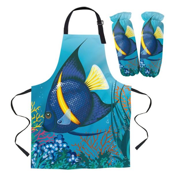 

aprons animal fish waterweed bubbles apron kitchen household cleaning pinafore barber cooking accessories for woman