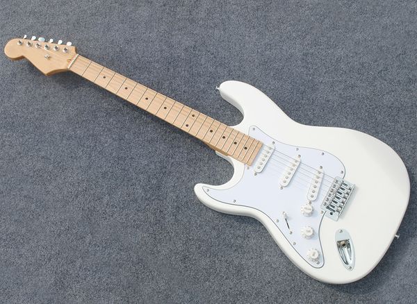 

factory outlet-6 strings left handed white electric guitar with basswood body,maple fretboard,high cost performance
