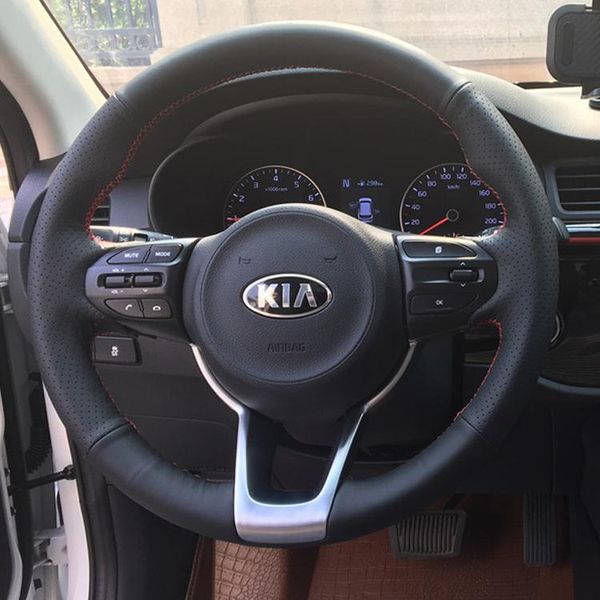 

steering wheel covers for kia kxc ross k4 k2 k5 sportage r custom leather special hand-sewn car cover