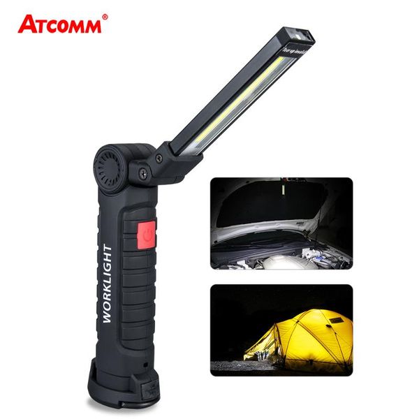 

handheld cob led work light 5 modes rechargeable magnetic portable spotlight high lumen energy saving usb charging lanterns