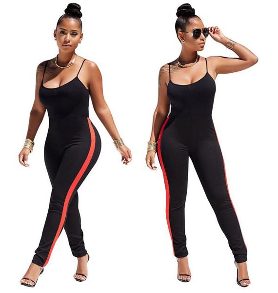 

gym clothing hirigin est women one piece workout sleeveless skinny fitness tight jumpsuits slim suit, White;black