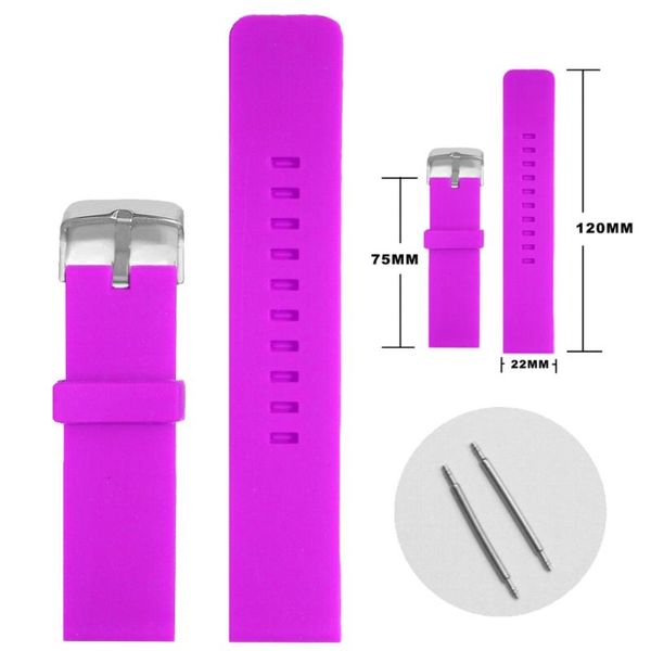 

watch bands 22mm fun purple color silicone jelly rubber lady band straps wb1081i22jb, Black;brown