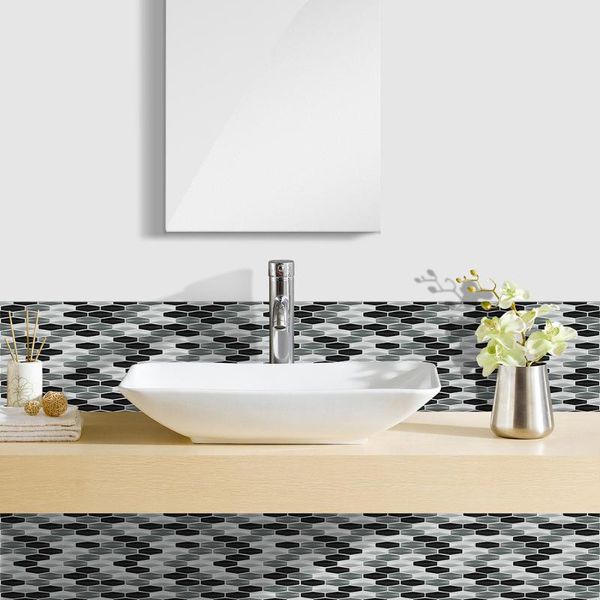 

wall stickers 10pcs imitation 3d epoxy tile pvc home decor bathroom waterproof moisture-proof self-adhesive decals