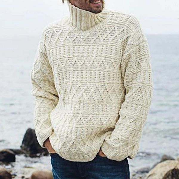 

men's sweaters fashion turtleneck long sleeve turtle neck autumn winter warm plus size pullover jumper knitted males iib9, White;black