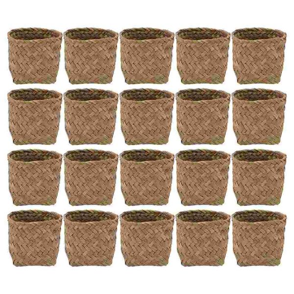 

gift wrap 20 pcs wedding candy storage box straw woven natural boxes