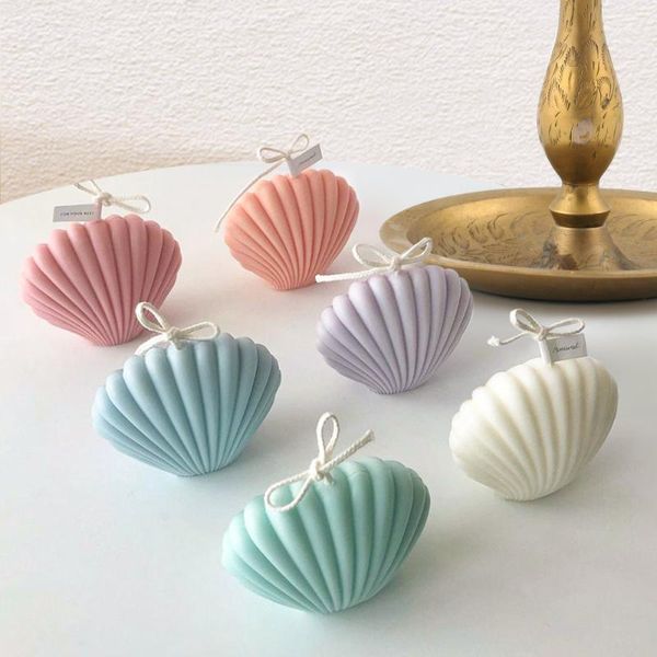 

3d seashell shell candle silicone moulds cake decorating tools durable plastic scallop mold diy craft fondant molds