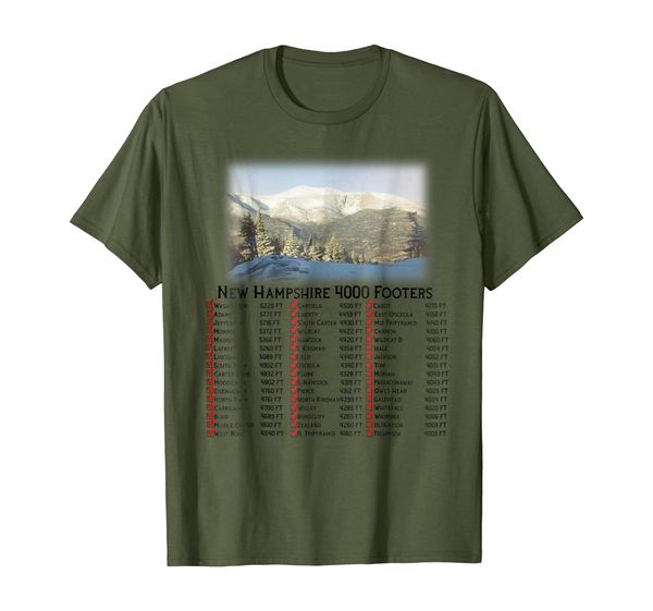 

new hampshire 4000 footers t-shirt, White;black