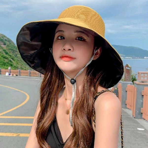 

wide brim hats summer women floppy flat breathable sun bucket hat with big bow fishing beach protection caps, Blue;gray
