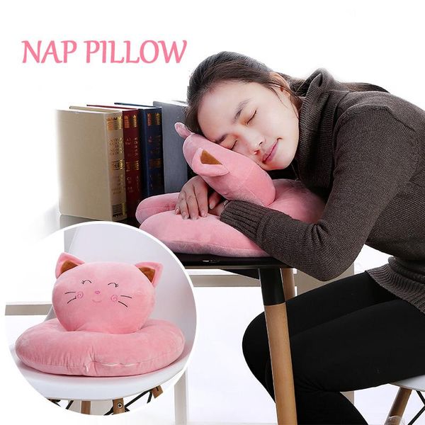 

pillow office desk nap sleeping u neck cute cat plush multifunctional ergonomic cushion for