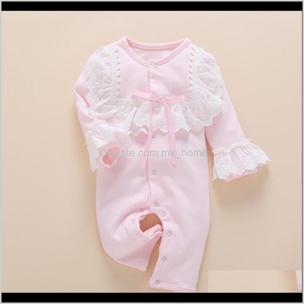 

jumpsuitsrompers clothing baby maternity drop delivery 2021 lace romper clothes spring summer cotton born baby girls toddler infant jumpsuit, Blue