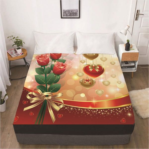 

sheets & sets luxury elastic fitted sheet bed with an band mattress cover customizable size for home wedding red