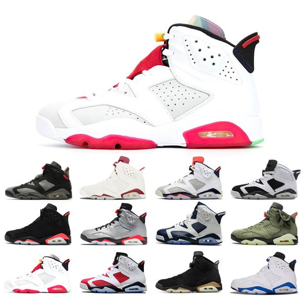 

original basketball shoes 6s for man red oreo angry bull black cat carmine hare infrared marron olympic comfortable flat shoe size 40-46 cla