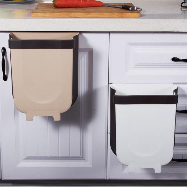 

waste bins kitchen wall mounted folding bin cabinet door hanging dumpster home garbage can for