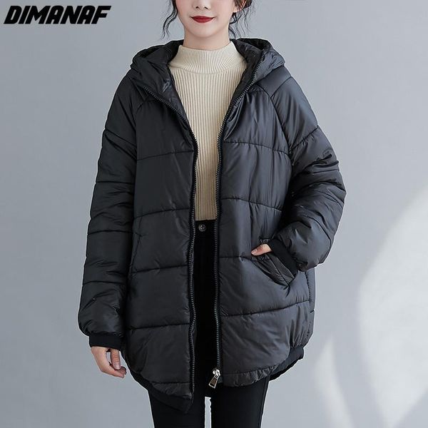 

women's jackets dimanaf women coats 2021 winter wadded short jacket thick solid coat white black warm female down oversize outerwear, Black;brown