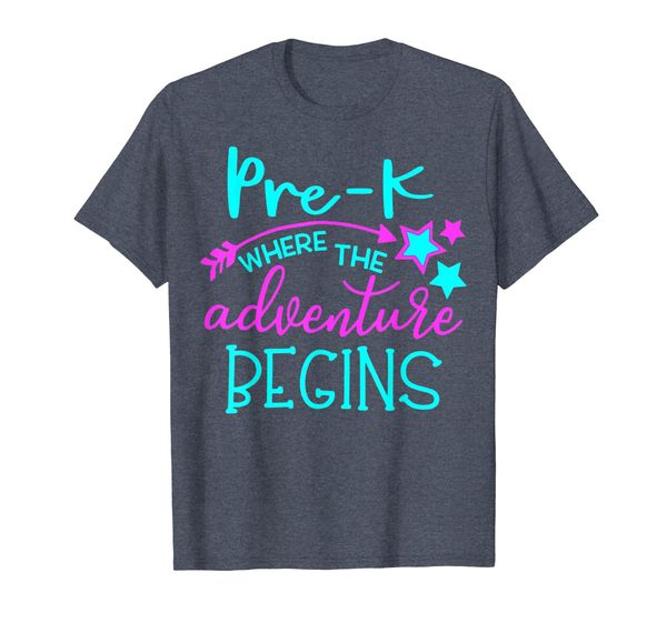 

pre-k where the adventure begins gift teachers t-shirt, White;black