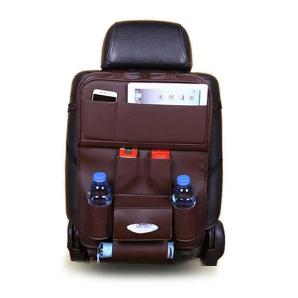 

car organizer seat back pu leather pad bag foldable table tray bags b36b