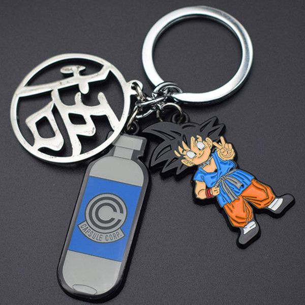 

keychains 3 in 1 set anime bulma wugoku keychain key ring alloy metal pendant chains cosplay accessories gift, Silver