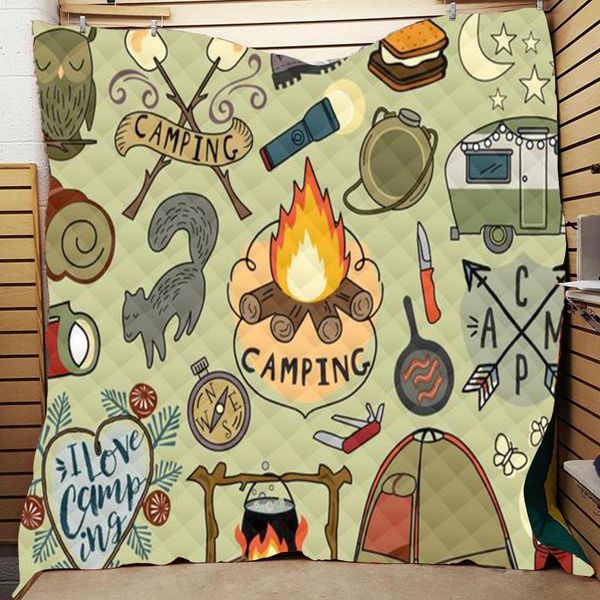 

comforters & sets outing printed home sofa cover quilt queen size kids warm blankets for beds outdoor camping picnic